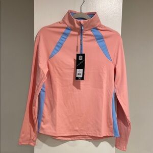 PRICE DROP‼️NWT Head Golf quarter zip pink and blue the Martha pullover. Size S